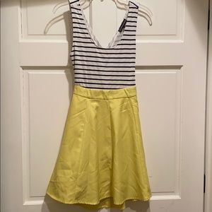 Omega Wanshida- Striped yellow cocktail dress
